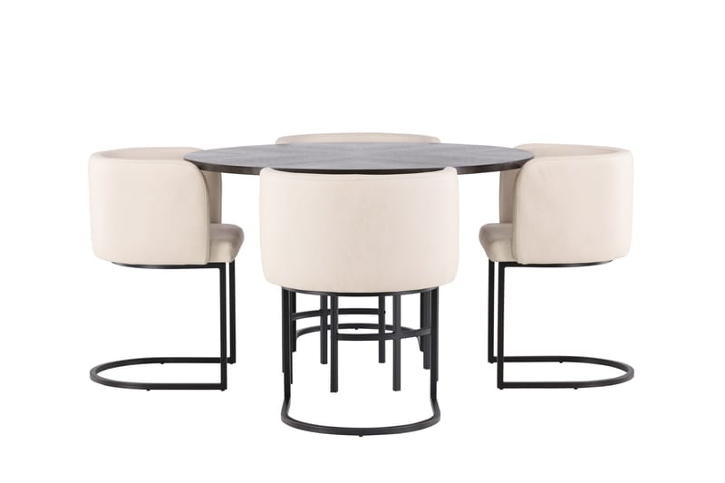 Copenhagen Matgrupp 115 cm Rund med 4 Simrishman stolar - Beige - Products - Möbler - Bord & matgrupp - Matgrupp