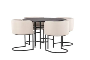 Copenhagen Matgrupp 115 cm Rund med 4 Simrishman stolar - Beige - Products - Möbler - Bord & matgrupp - Matgrupp