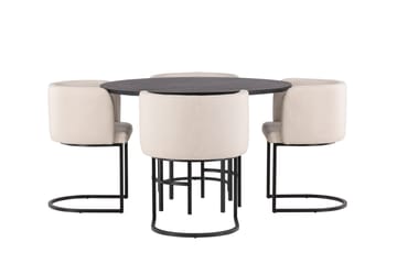 Copenhagen Matgrupp 115 cm Rund med 4 Simrishman stolar - Beige - Products - Möbler - Bord & matgrupp - Matgrupp