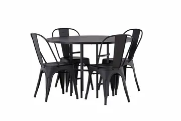 Copenhagen Matgrupp 115 cm Rund med 4 Tempe Stolar - Svart - Products - Möbler - Bord & matgrupp - Matgrupp