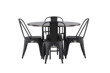 Copenhagen Matgrupp 115 cm Rund med 4 Tempe Stolar - Svart - Products - Möbler - Bord & matgrupp - Matgrupp