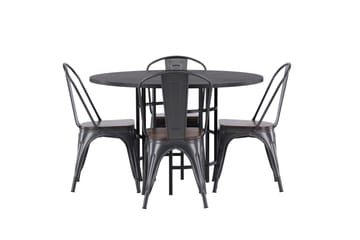 Copenhagen Matgrupp 115 cm Rund med 4 Tempe stolar - Svart - Products - Möbler - Bord & matgrupp - Matgrupp