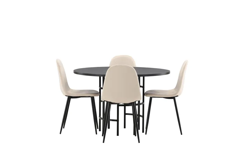 Copenhagen Matgrupp 115 cm Rund med 4 Polar stolar - Beige - Products - Möbler - Bord & matgrupp - Matgrupp