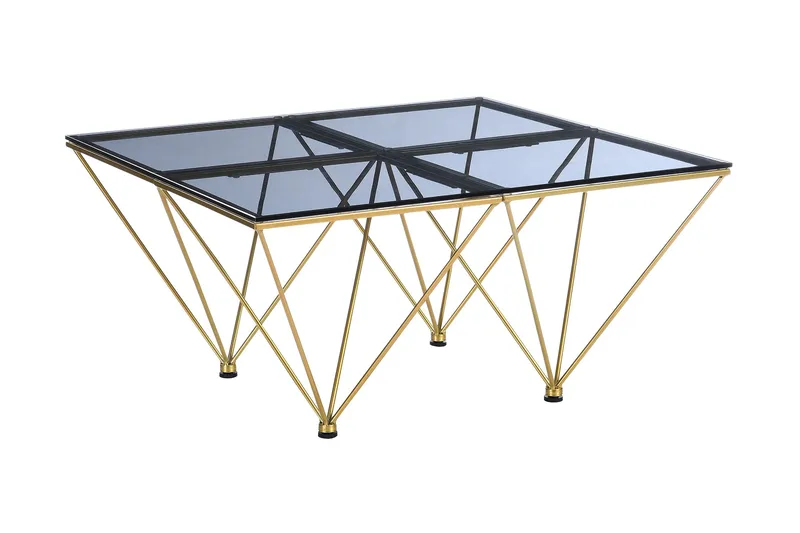 Crystal Soffbord 80 cm - Rökfärgat glas/Mässing - Products - Möbler - Bord & matgrupp - Soffbord