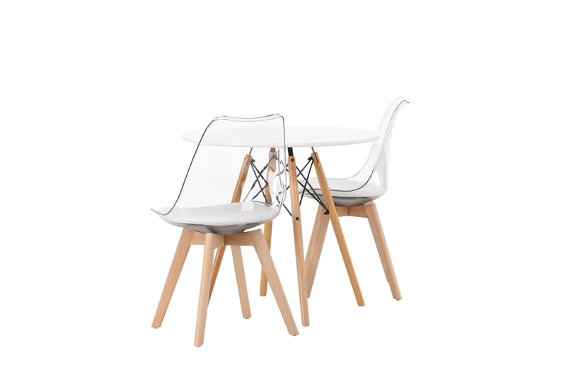 Danburi Matgrupp 60 cm Rund med 2 Edvin stolar - Vit - Products - Möbler - Bord & matgrupp - Matgrupp