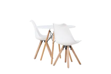 Danburi Matgrupp  60 cm Rund med 2 Zeno stolar - Vit - Products - Möbler - Bord & matgrupp - Matgrupp