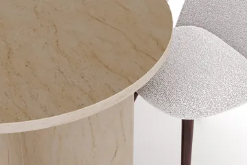 Dano Matbord 180 cm  med 6 Nibe Plus Matstolar - Travertin / Vit - Products - Möbler - Bord & matgrupp - Matgrupp