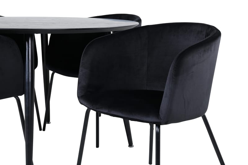 Dipp Matgrupp 115 cm Rund med 4 Berit stolar - Svart - Products - Möbler - Bord & matgrupp - Matgrupp