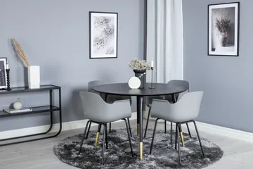 Dipp Matgrupp 115 cm Rund med 4 Comfort stolar - Svart/Guld - Products - Möbler - Bord & matgrupp - Matgrupp