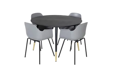 Dipp Matgrupp 115 cm Rund med 4 Comfort stolar - Svart/Guld - Products - Möbler - Bord & matgrupp - Matgrupp