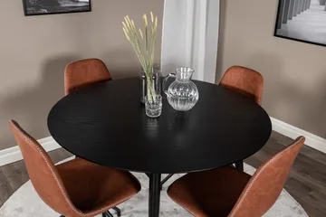 Dipp Matgrupp 115 cm Rund med 4 Polar stolar - Svart - Products - Möbler - Bord & matgrupp - Matgrupp