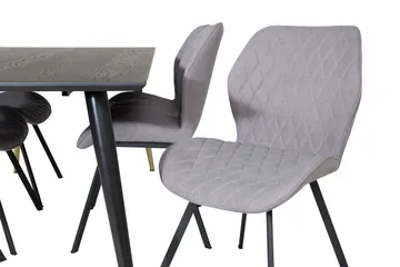 Dipp Matgrupp 180 cm Rektangulär med 6 Gemma stolar - Svart/Guld - Products - Möbler - Bord & matgrupp - Matgrupp