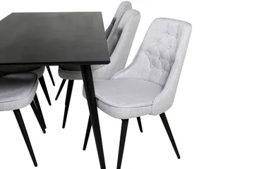 Dipp Matgrupp 180 cm Rektangulär med 6 Velvet Deluxe stolar - Svart - Products - Möbler - Bord & matgrupp - Matgrupp