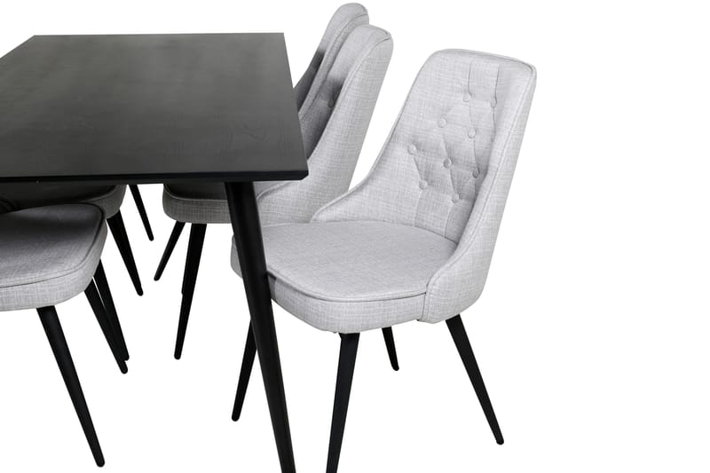 Dipp Matgrupp 180 cm Rektangulär med 6 Velvet Deluxe stolar - Svart - Products - Möbler - Bord & matgrupp - Matgrupp