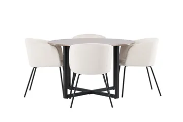 Durango Matgrupp 120 cm Rund med 4 Berit Stolar - Valnöt - Products - Möbler - Bord & matgrupp - Matgrupp