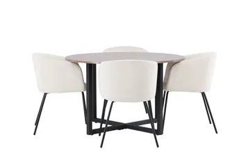 Durango Matgrupp 120 cm Rund med 4 Berit Stolar - Valnöt - Products - Möbler - Bord & matgrupp - Matgrupp