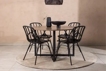 Durango Matgrupp 120 cm Rund med 4 Dyrön Stolar - Valnöt - Products - Möbler - Bord & matgrupp - Matgrupp