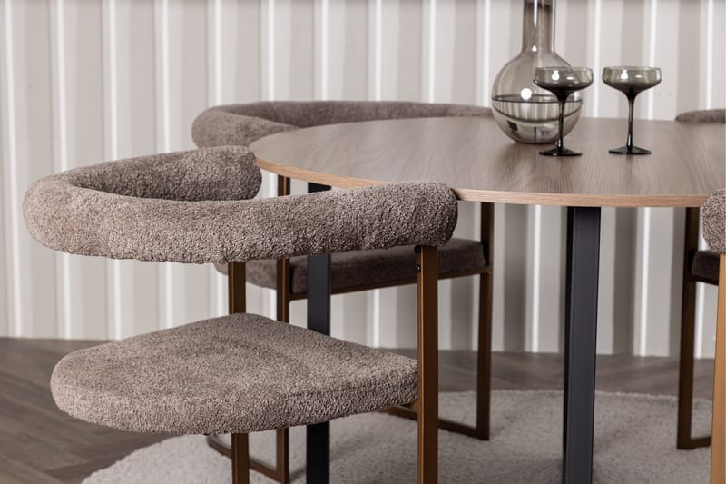 Durango Matgrupp 120 cm Rund med 4 Morning Stolar - Valnöt - Products - Möbler - Bord & matgrupp - Matgrupp