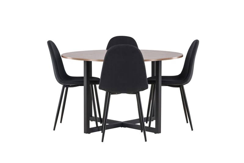 Durango Matgrupp 120 cm Rund med 4 Polar Stolar - Valnöt - Products - Möbler - Bord & matgrupp - Matgrupp