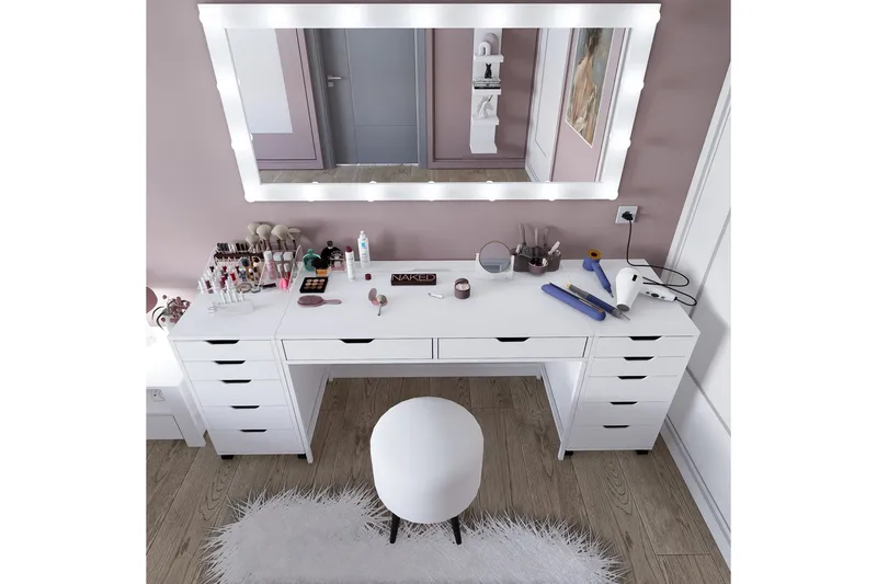 Durusu Sminkbord 200 cm - Mattvit - Products - Möbler - Bord & matgrupp - Sminkbord & toalettbord