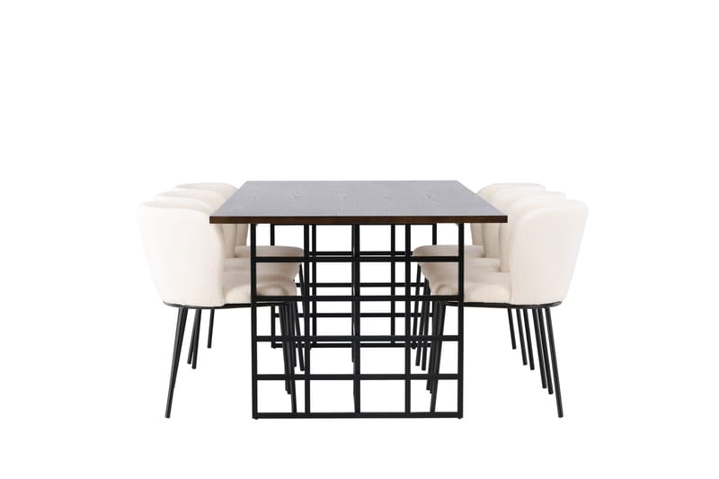 Edina Matgrupp 220 cm Rektangulär med 6 Edina Stolar - Svart - Products - Möbler - Bord & matgrupp - Matgrupp