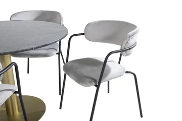 Estelle Matgrupp 106 cm Rund med 4 Arrow stolar - Svart/Guld - Products - Möbler - Bord & matgrupp - Matgrupp
