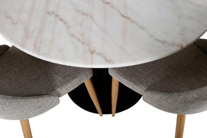 Estelle Matgrupp 106 cm Rund med 4 Leone stolar - Svart - Products - Möbler - Bord & matgrupp - Matgrupp