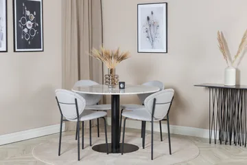 Estelle Matgrupp 106 cm Rund med 4 Vault stolar - Svart - Products - Möbler - Bord & matgrupp - Matgrupp