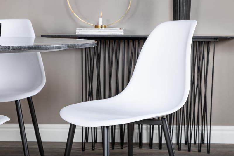 Estelle Matgrupp 106 cm Rund med 4 Polar stolar - Svart/Guld - Products - Möbler - Bord & matgrupp - Matgrupp