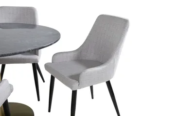 Estelle Matgrupp 106 cm Rund med 4 Plaza stolar - Svart/Guld - Products - Möbler - Bord & matgrupp - Matgrupp