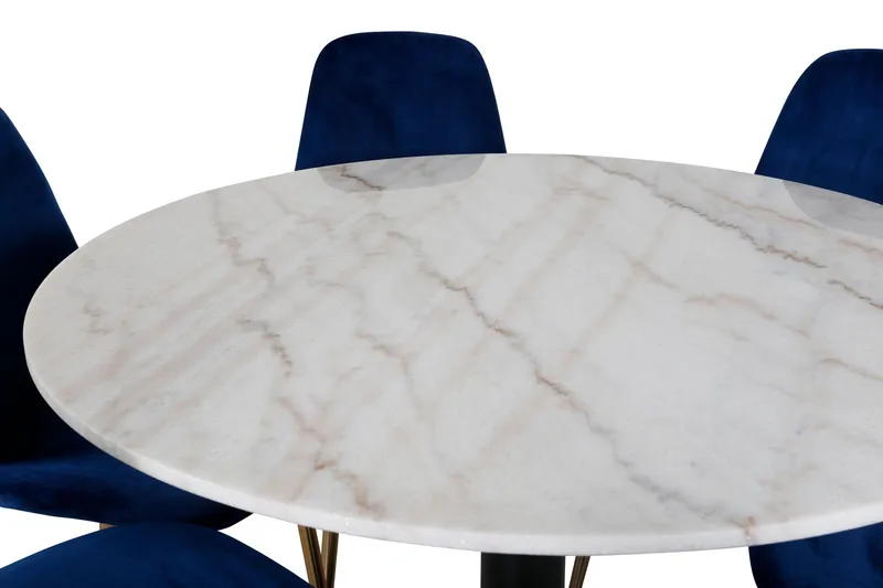 Estelle Matgrupp 106 cm Rund med 6 Polar stolar - Svart - Products - Möbler - Bord & matgrupp - Matgrupp