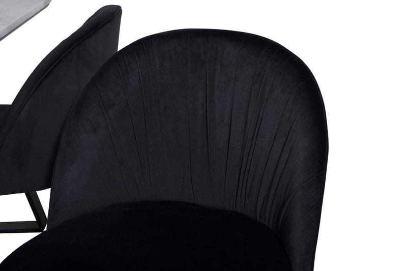 Estelle Matgrupp 140 cm Rektangulär med 4 Wrinkles stolar - Svart - Products - Möbler - Bord & matgrupp - Matgrupp