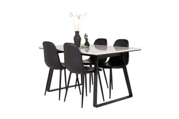 Estelle Matgrupp 140 cm Rektangulär med 4 Polar stolar - Svart - Products - Möbler - Bord & matgrupp - Matgrupp
