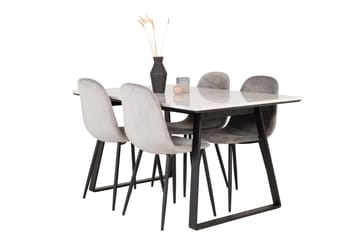 Estelle Matgrupp 140 cm Rektangulär med 4 Polar stolar - Svart - Products - Möbler - Bord & matgrupp - Matgrupp