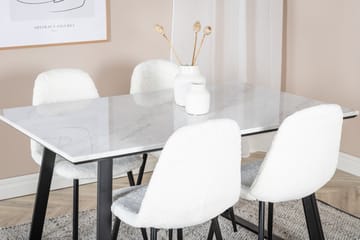 Estelle Matgrupp 140 cm Rektangulär med 4 Polar stolar - Svart - Products - Möbler - Bord & matgrupp - Matgrupp