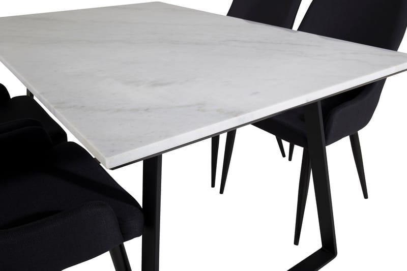 Estelle Matgrupp 140 cm Rektangulär med 4 Plaza stolar - Svart - Products - Möbler - Bord & matgrupp - Matgrupp