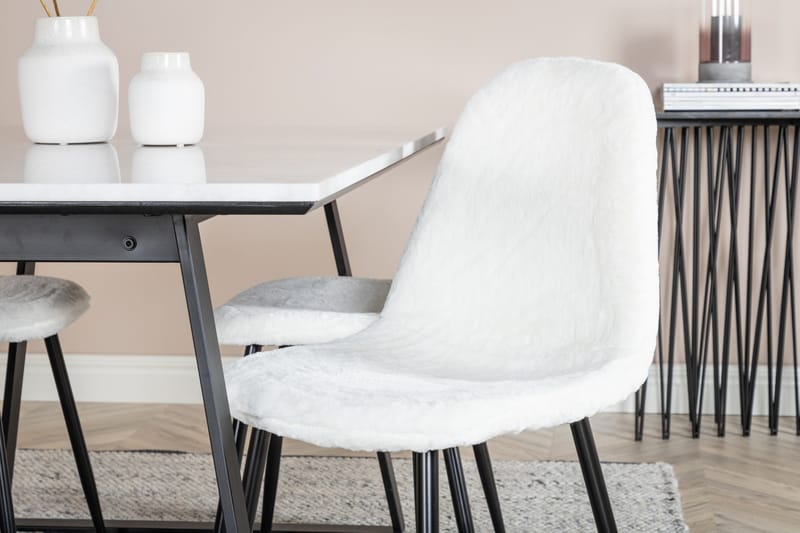 Estelle Matgrupp 140 cm Rektangulär med 4 Polar stolar - Svart - Products - M öbler - Bord & matgrupp - Matgrupp