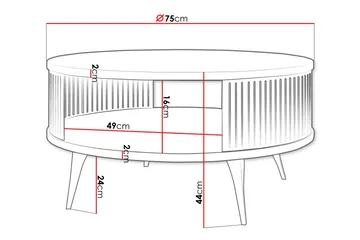 Galia Soffbord 75 cm - Guld/Svart - Products - Möbler - Bord & matgrupp - Soffbord