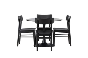Glade Matgrupp + 4 stolar Rektangulär - Svart - Products - Möbler - Bord & matgrupp - Matgrupp