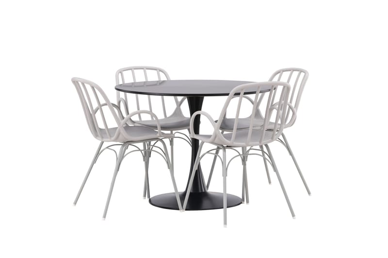 Glade Matgrupp 100 cm Rund med 4 Dyrön stolar - Svart - Products - Möbler - Bord & matgrupp - Matgrupp