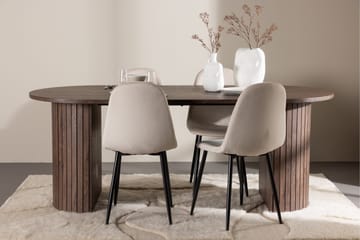Härön Matgrupp 200 cm Oval med 4 Polar stolar - Mocca/Beige - Products - Möbler - Bord & matgrupp - Matgrupp