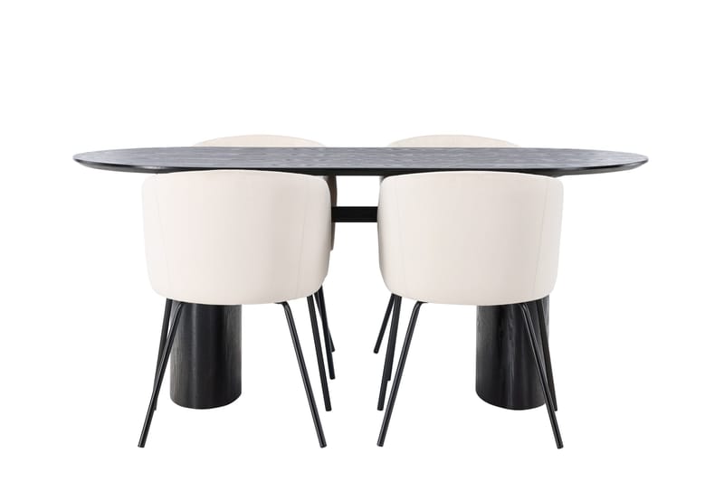 Isolde Matgrupp 180 cm Oval med 4 Berit stolar - Beige - Products - Möbler - Bord & matgrupp - Matgrupp