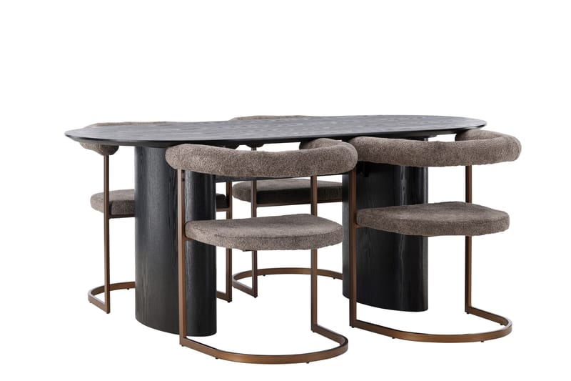 Isolde Matgrupp 180 cm Oval med 4 Morning stolar - Brun - Products - Möbler - Bord & matgrupp - Matgrupp
