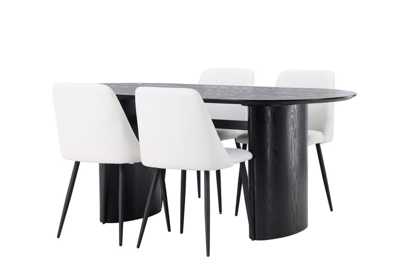 Isolde Matgrupp 180 cm Oval med 4 Night stolar - Svart - Products - Möbler - Bord & matgrupp - Matgrupp