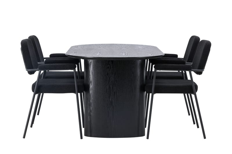 Isolde Matgrupp 180 cm Oval med 4 Yesterday stolar - Svart - Products - Möbler - Bord & matgrupp - Matgrupp