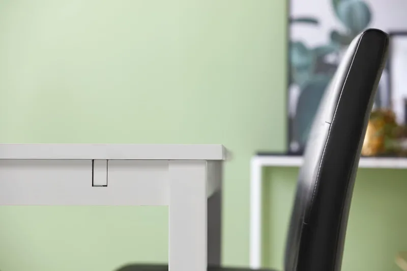 Jasmin Matgrupp 180 + 6 Stolar Utdragbart matbord - Vit / Svart - Products - Möbler - Bord & matgrupp - Matgrupp