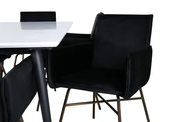 Jimmy Matgrupp 195 cm Rektangulär med 6 Petra stolar - Svart - Products - Möbler - Bord & matgrupp - Matgrupp