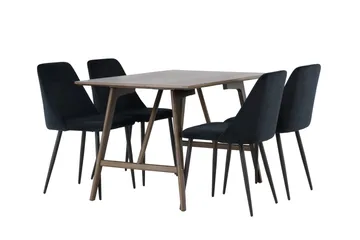 Kaseidon Matgrupp 120 cm Rektangulär med 4 Night stolar - Svart - Products - Möbler - Bord & matgrupp - Matgrupp