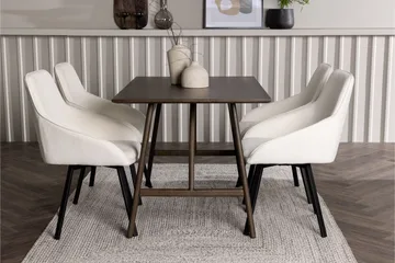 Kaseidon Matgrupp 120 cm Rektangulär med 4 Rosie stolar - Beige - Products - Möbler - Bord & matgrupp - Matgrupp