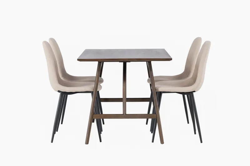 Kaseidon Matgrupp 120 cm Rektangulär med 4 Polar stolar - Beige - Products - Möbler - Bord & matgrupp - Matgrupp
